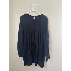 Forever 21 Womens Black Lace Sleeve Pleated Mini Dress Western Coastalcowgirl